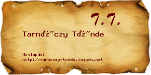 Tarnóczy Tünde névjegykártya